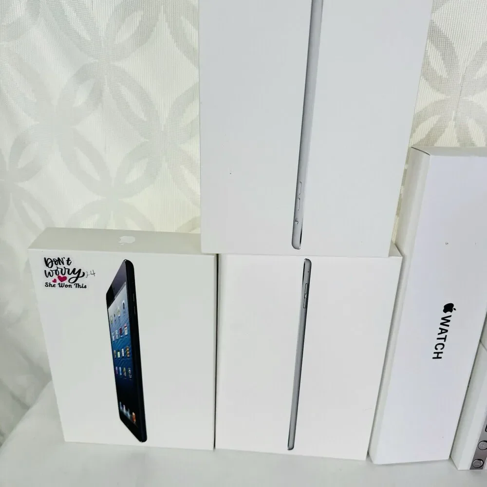 Lot of‎ 9 Misc Apple: iPhone 4s 4 6s Plus 7, Watch and mini iPad Empty Boxes